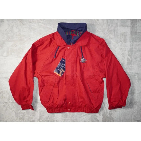 VTG Anheuser Busch Coachs Jacket Mens Red Medium Made in USA Beer Eagle Logo - Picture 8 of 13